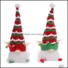 Christmas Decorations Christmas Decorations Cartoon Elf Dolls For Tree Bell Hat Led Light Gnome Doll Ornaments Festive Party Supplie Dhvdx