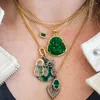 Choker Boho Green Cicada Chalcedony Scarved Skull Lapis Lazuli Pendant Charm Collier Fashion Amulet For Hommes Femmes Cadeaux Luckes Bijoux