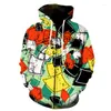 Heren Hoodies Samenvatting Geometrisch patroon 3D -print Hoodie Men Women Fashion Casual Oversized Hip Hop Streetwear