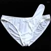 Underpants Mens Penis Sheath Briefs Transparent Breathable Ice Silk Panties Sexy Male Gay Underwear Jockstrap Erotic Lingerie Bikini Cuecas