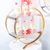 Plates Gold Mirror Round Metal Cake Stand Birthday Party Dessert Wedding Cupcake Pedestal Display Plate Home Decor