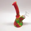 DPSP031 Smoking Accessories 6.3inch silicone water bong pipe with glass bowl