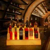 Tisch-Weinregale, wiederaufladbar, LED, bunt, 3 Ebenen, Bar-Flaschenhalter, Regal, 4 Blitzmodi, kreativer Rack-Ausstellungsständer mit Fernbedienung 221118