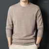 Men's Sweaters 2022 Men's Wool Autumn & Winter Cashmere Jumper Male Solid Color O-Neck Knitwear Long Sleeve Sweater Pullovers