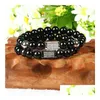 Bracelets de charme Powerf Bijoux En Gros 8mm Pierre Onyx Noir Avec Micro Incrustation Exquise Clear CZ Rec Tube Bracelet Drop Livraison Soutien-Gorge Dhsuz