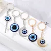 Turkish Blue Eye Pendant Keychain Key Rings For Men Women Evil Eye Bag Car Charms Keyring