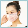 Designer Masks Washable Reusable Face Mask Summer Women Outdoor Sunscreen Ventilate Comfortable Chiffon Material Shield Veil Dustpro Dhifo