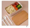 Ensembles de vaisselle Boîte à bento Kit de déjeuner japonais en bois Récipients de préparation de repas avec boîtes à ustensiles pour adultes et enfants