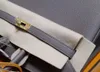 kellyity bag birkinbag Bags Ari Handmade High-end Bk25 Togo Leather Tin Ware Gray 25 Gold Buckle Wax Thread Portable Women's Large ayw