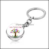 Principais an￩is felizs teatchers Dia Glass Cabochon Keychain Cartilheira Professora Bola de Time Doubledided Gem Key Ring Bolsa Hangs Jewelr Dhro8