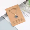 Silver Color Crystal Hand Hamsa Evil Eye Necklace For WomenTurkish Blue Eye Sweater Clavicle Chain Jewelry
