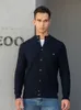 Blusas masculinas aiopeseson malha s cardigan algodão de alta qualidade botão mock sweter pesco