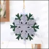 Decorações de Natal Ornamento de Natal Feluzido Snowflake Pingente DIY Decoração de Natal Treça pendurada Pingente Crafts 4802 Q2 Drop Delive Dhy6s