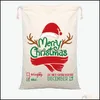 Décorations De Noël Service De Livraison Dstring Sac Pochette Lourde Santa Sacks Joyeux Noël Décorations Ornements Toile Snack Cadeau 1 Dh6Jl