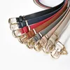 Belts Unisex Fashion Punk Alloy Pin Buckle Belt PU Leather Golden Chain Decoration Simple And Versatile Jeans Trousers Thin Waistband