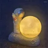 Light Lights 3D Moon Light Roaleut Stome Tempurine Decorative Bedide Lamp Resin