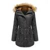 Frauen Trenchcoats Herbst Winter Frauen Grau Parkas Wolle Liner Jacken Für Kapuze Warme Mantel Kleidung