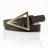 Belts Triangular Needle Buckle Women's Thin Belt Students Decorated Casual Pants Women Triangle Pin Golden Buckles