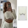 Herbst Neue Frauen Quaste T-shirt Sexy Schlank Bodybutton Exposed Diamant Top Tees Nachtclub Stil