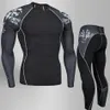 Men's Thermal Underwear Compression Sports underwear MMA rash guard Male Fitness Leggings Jogging T-shirt Quick dry Gym Workout Sport suit 4XL 221117
