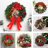 Decorative Flowers Wreaths Elegant Red Christmas Champagne Gold Window Door Wall Ornament Decorations Home Halloween Ornaments 221117