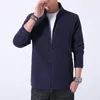 Herenjacks Winter Hip Hop Fleece Fluffy Jacket Streetwear Zipper Coat Men Autumn Solid Color Soft en Comfortable Black Navy