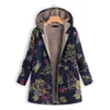 Kadın Ceketleri Kadın Kış Sıcak Çiçek Kapşonlu Ceket 2022 Çiçek Baskı Kapşonlu Vintage Katlar Kış Yastıklı Ceket Kadınlar Parkas T221105