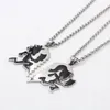 Hänge halsband Ett par par mens smycken rock svart rostfritt stål ICP Crazy Clown Heart Hatchet Man Women Necklace Rolo Chain