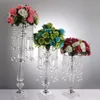 Centre de Table de décoration de mariage haut de gamme, chandelier en cristal doré, support de Vase à fleurs pour fête d'anniversaire, décoration de maison