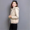 Women's Trench Coats 2022 Winter Fashion Style 10 Colors 5 Yards Short Loose Hooded Long-Sleeved Lightweight Warm Cotton Jacket Female Trend