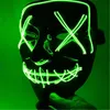 Jouet décoration de fête masque Halloween LED masques lumineux horreur Rave éclairer pour Festival Cosplay drôle Costume élection DecorPurge jouets