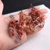 Chaînes 24 PCS/LOT pierre naturelle cornaline gravier collier vie d'arbre pendule fil enroulé pendentif énergie bijoux en gros