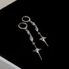 Lustre de candelabro franc￪s delicado brinco de argola aqu￡tico de zirc￣o para mulheres Cross Pendan Declara￧￣o Ear charme Boucle Oreille J￳ias finas 2022