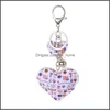 Party Favor Heart Shape Key Ring Party Favor Colorf American Flag Keychains Independence Day Chain Souvenir Gift Drop Delivery Home DHMSQ