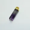 Pendant Necklaces Long Stone Coulomb Natural Purple Quartz Crystal Reiki Boho Jewelry Pendulum Craft Column Raw Geode Druzy Charms