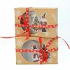 Emballage cadeau 2218cm Boîtes en papier Cadeau de Noël Muffin Snacks Emballage Noël Bonhomme de neige Père Noël avec carte de voeux 221117