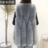 Femmes fourrure 2022 automne hiver femmes luxe Faux gilet femme ample chaud épais mince sans manches gilet dame décontracté solide T151