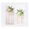 Altri articoli per feste per eventi Decorazione per matrimoni in oro 4 pezzi / set Puntelli posizionati geometrici in ferro Road Lead T Station Supplies Rec Plinth T2 Dhjcg