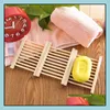 Soap Dishes Portable Soap Dishes Natural Wood Tray Storage Bath Shower Plate Home Bathroom Wash Holder Drop Delivery 2021 Garden Acce Dhlhm