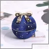 Present Wrap Gift Wrap 1pcs Green /Blue Color Ring /Pendant Storage Boxes Round Star Corduroy Jewelry Box Bow Ornament High Mylarbagsho Dhsoc