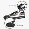 GAI Uomo Donna Scarpe personalizzate fai-da-te Low Top Canvas Skateboard Triple Black Personalizzazione Stampa UV Sneakers sportive Houzi 182-3323