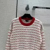 Sweathers Designer Brand Mesmo Estilo 2023 Novo Spring o Pescoço de Manga Longa Impressão High End Jacquard Pullovers Sweater Z3KD