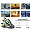 Homens Mulheres Sapatos Diy Custom Shoes Low Top Canvas Skateboard Tênis Triple Black Customization UV Sports Sports Sneakers Kaola 170-24