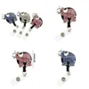 Broches Broches Broches Broches 1 Pc 3Pcs 10Pcs Mixcolors Animal Éléphant Rhinetsone Cristal Rétractable Pl Bobine / Id Badge Nom Titulaire D Dhtni