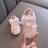 Кроссовки Ainyfu Childrens Sequined Leather Shoes Girls Princess Bowknot Single Fashion Baby Kids Wedding 221117