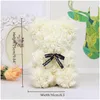 Ghirlande di fiori decorativi fai da te 25 cm Orsacchiotto rosa con scatola Fiore artificiale in pe San Valentino per fidanzata Donna Moglie Madre Dhmae