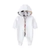 Rompers Spring and Autumn fashion born Baby Clothes Cute Long Sleeve Unisex Cotton Plaid stripes Hooded girl boy Romper 221117