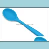 Spoons Food Grade Spoons Sile Color Mix Mti Function Trumpet Heat Insation Eco Friendly Cooking Spoon Kitchen Tool 3Hye1 Drop Delive Dhhr7