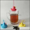 Strumenti per il tè del caffè Mini Sile Duck Tea Infuser New Arrivel Strainer Filtro per teiera Foglia sciolta Strumenti a base di erbe Drop Delivery Home Garden K Dhdw2