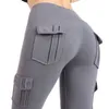 Yoga kläder kvinnor Yoga byxor med fickor Hög midja Sport Leggings Sweatpants tränar Tights Running Pants Fitness Woman Pants T220930
